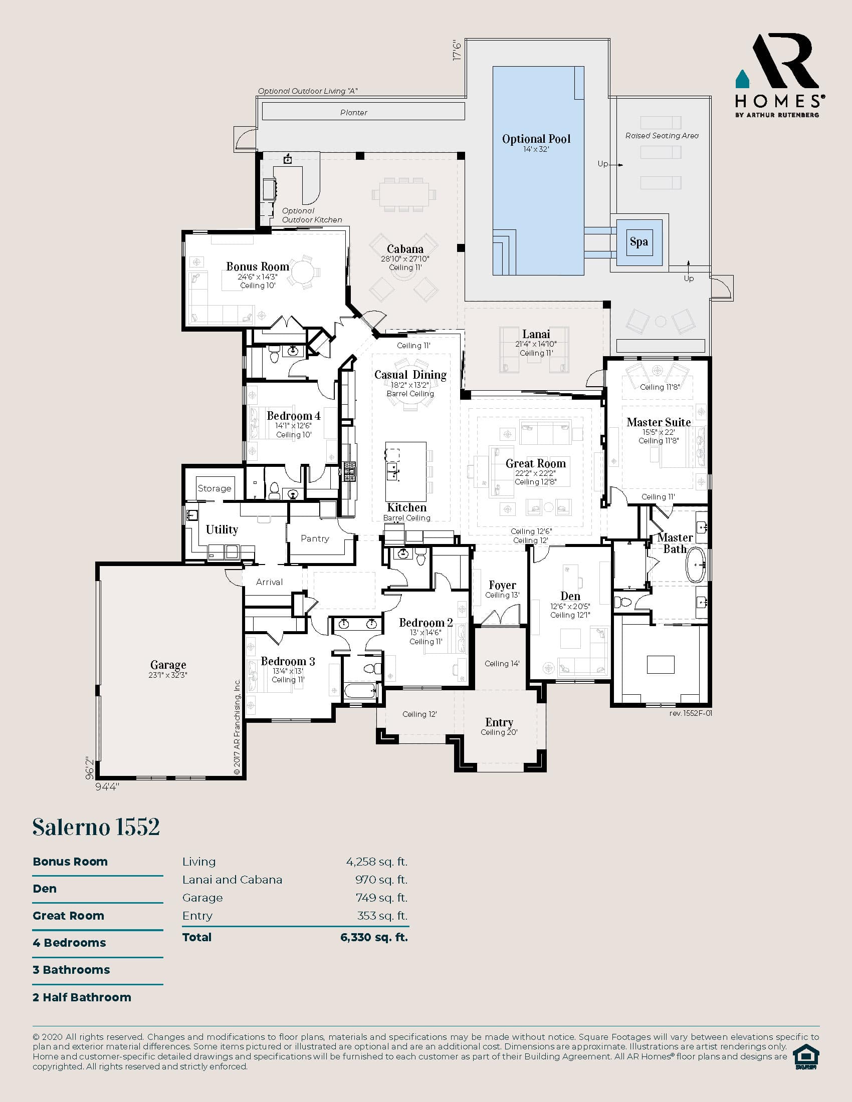 Salerno 1552 Floor Plan by Ar Homes