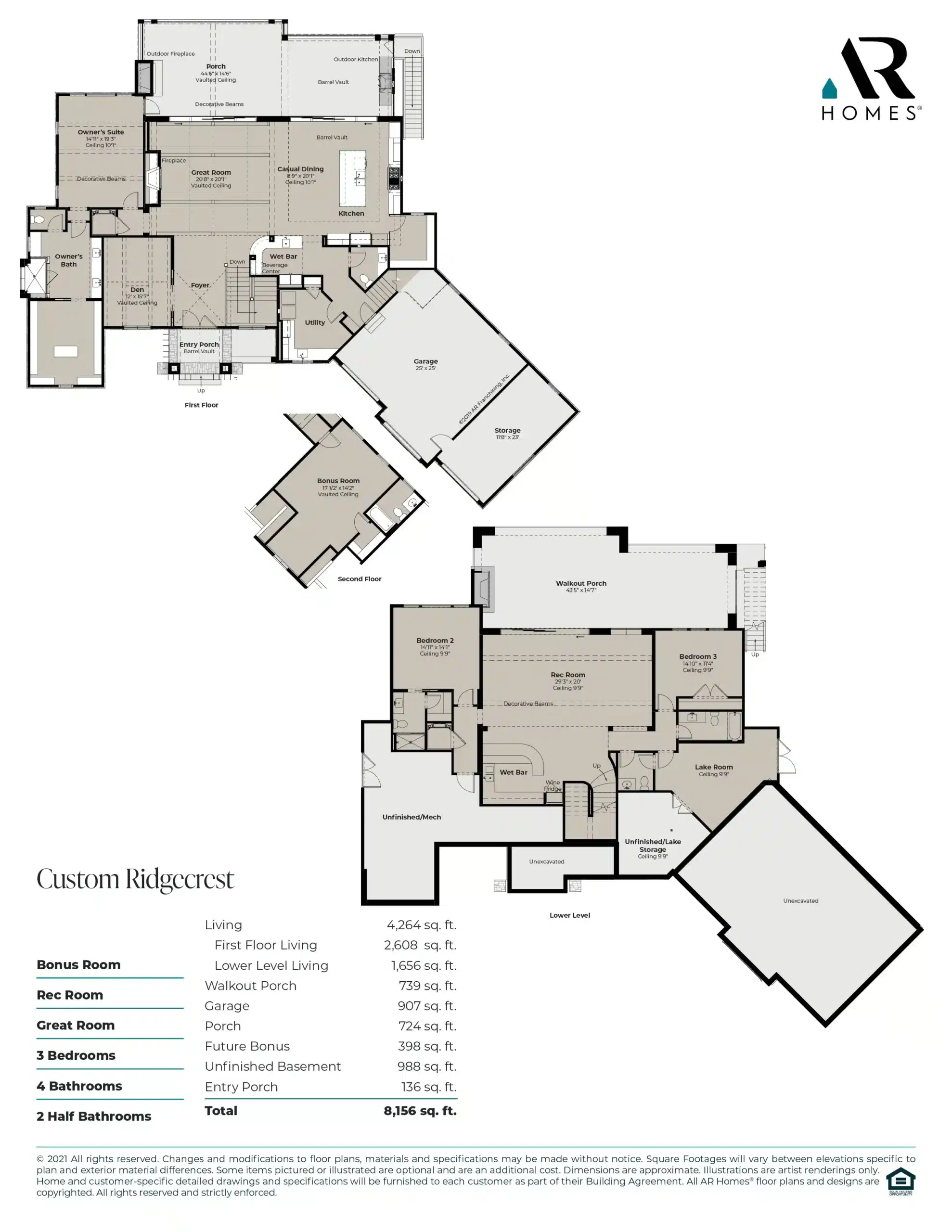 Ridgecrest Custom Floorplan  by AR Homes American Eagle Builders