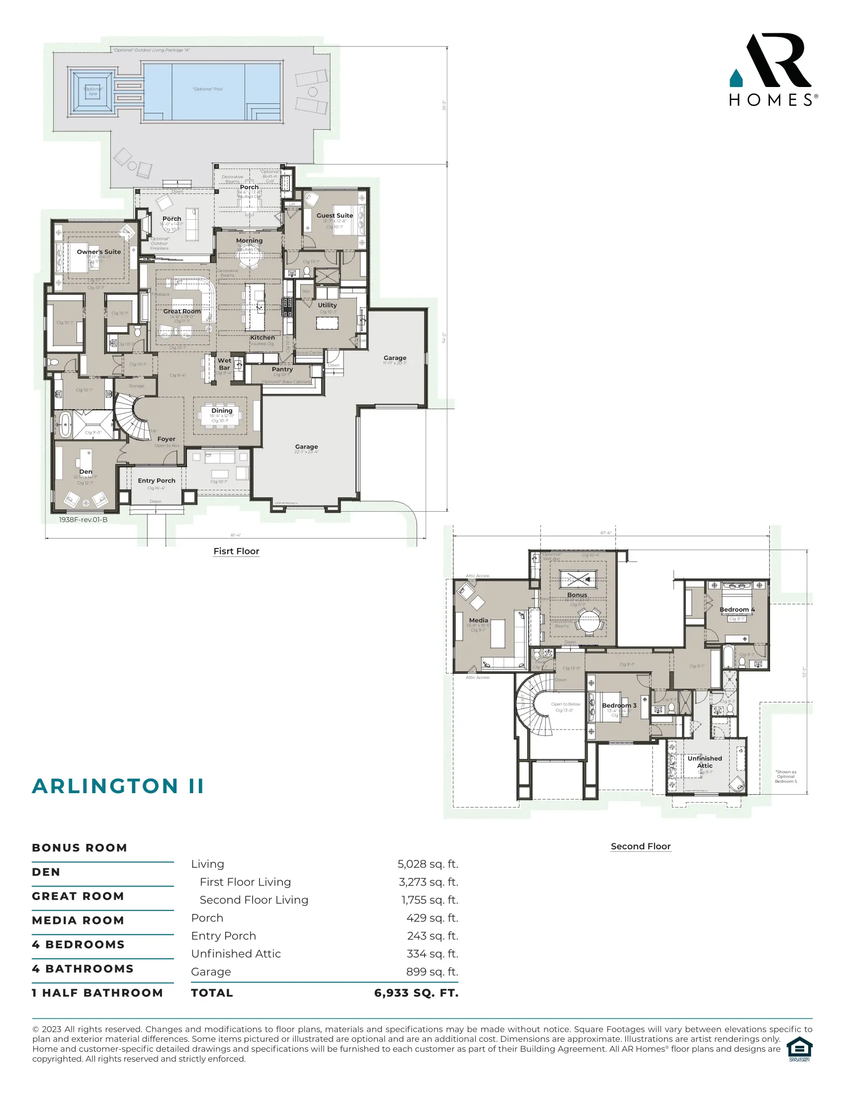 Arlington II Floor Plan and Spec
