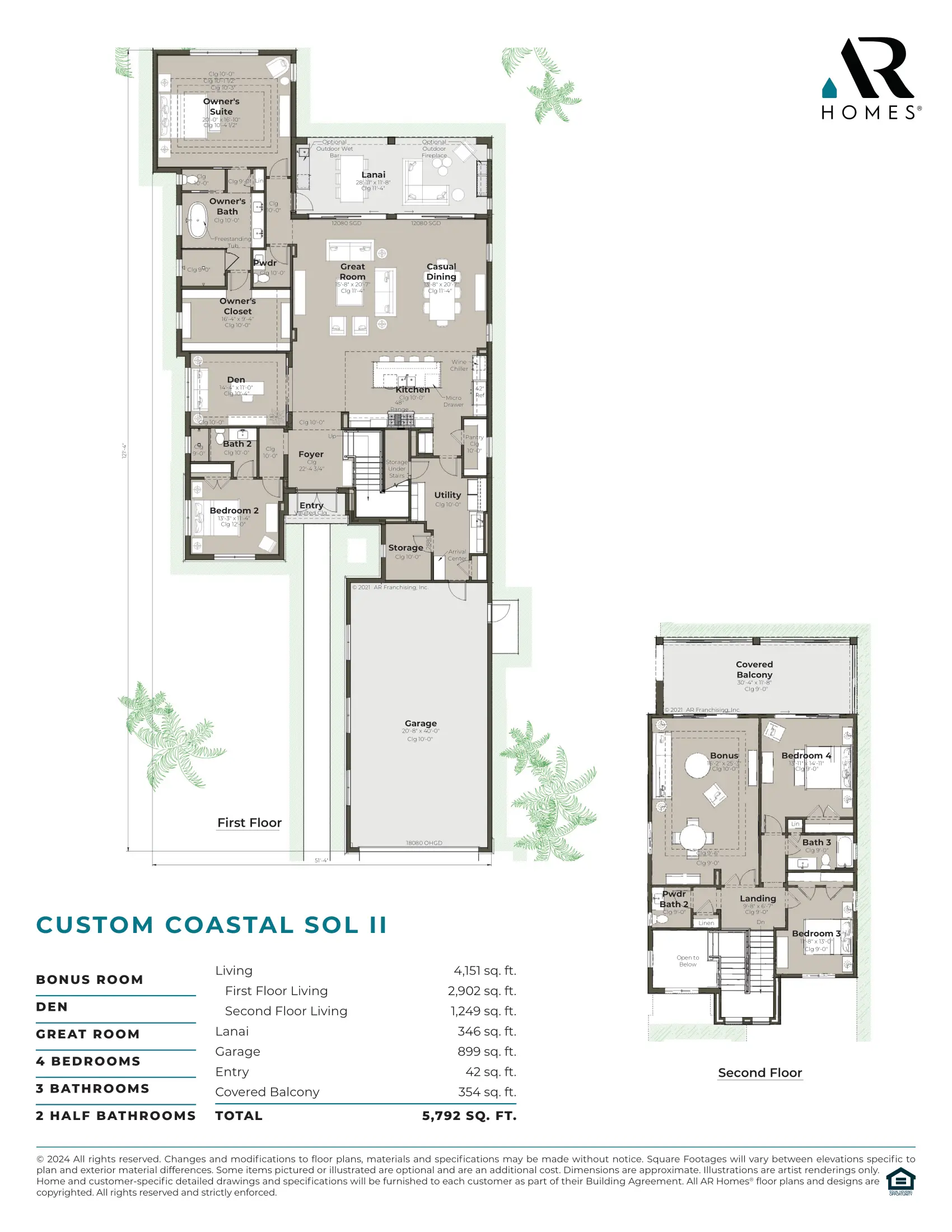 Custom Coastal Sol II Inventory Home Floor Plan